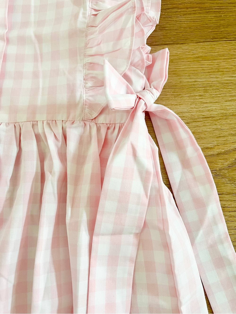 BRAND NEW! Stitchy Fish Pink Gingham Smocked ABC Dress - never worn! - Picture 3 of 12